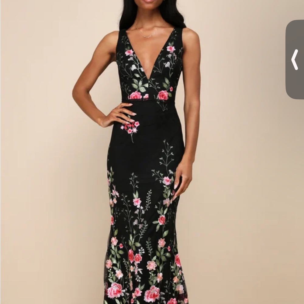 Floral Black Dress